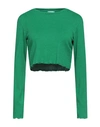 Berna Woman Sweater Green Size L Viscose, Polyamide, Polyester
