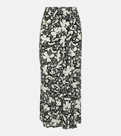 Stella Mccartney Printed Silk Midi Skirt In Multicoloured