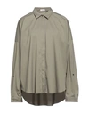 Brunello Cucinelli Woman Shirt Sage Green Size Xl Cotton, Polyamide, Elastane, Brass In Sage Green
