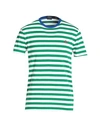 Polo Ralph Lauren Custom Slim Fit Striped Jersey T-shirt Man T-shirt Green Size Xxl Cotton