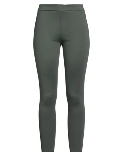 Liviana Conti Woman Leggings Military Green Size 12 Polyamide, Elastane In Green