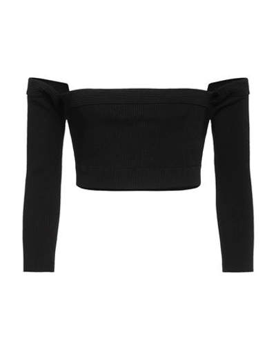 Alexander Mcqueen Woman Top Black Size L Viscose, Polyester, Polyamide, Elastane