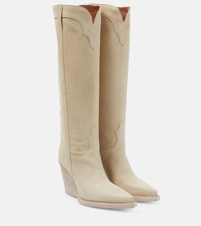 Paris Texas El Dorado Suede Knee-high Boots In Brown