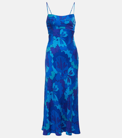 Rixo London Dulcia Printed Midi Dress In Blue