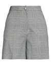 Pinko Woman Shorts & Bermuda Shorts Grey Size 8 Polyester, Viscose, Elastane In Grey