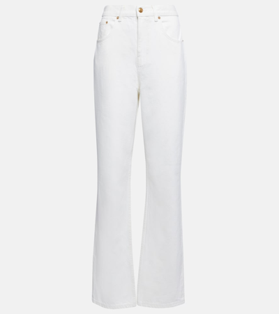 Tory Burch Mid-rise Straight Jeans In White