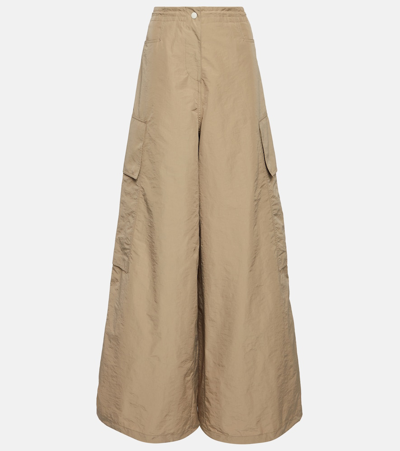 Palm Angels Oversized Cargo Pants In Beige