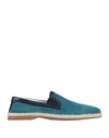 Dolce & Gabbana Man Espadrilles Deep Teal Size 8 Goat Skin, Calfskin In Green