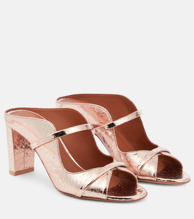 Malone Souliers Norah 70 Leather Mules In Gold