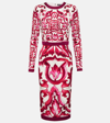 Dolce & Gabbana Majolica-print Pencil Midi Dress In Multicolor