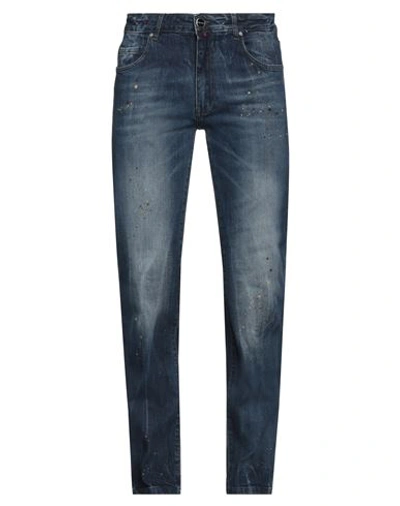 Baronio Man Jeans Blue Size 36 Cotton, Lycra