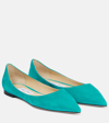 JIMMY CHOO LOVE SUEDE BALLET FLATS