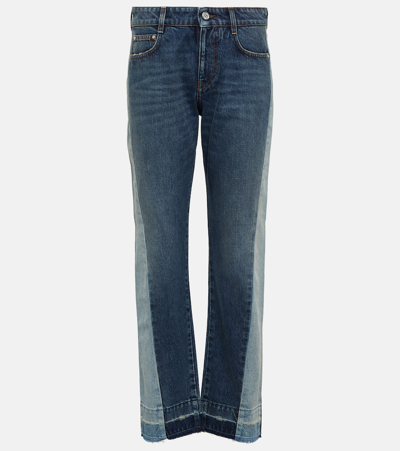 Stella Mccartney Spliced Mid-rise Straight Jeans In Blue