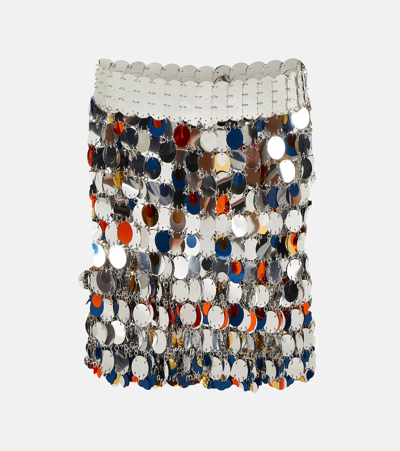 Rabanne Embellished Miniskirt In Silver