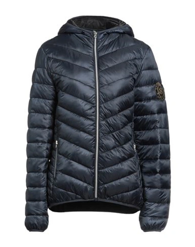 Scervino Woman Down Jacket Midnight Blue Size L Polyester In Blue