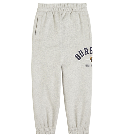 Burberry Kids' Logo Cotton Sweatpants In Grey