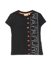 Napapijri Babies'  Toddler Boy T-shirt Black Size 4 Cotton