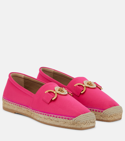 Versace Medusa Biggie Canvas Espadrilles In Pink