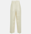 The Row Gordon Wide-leg Wool Trousers In Beige