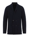 Roberto Collina Man Suit Jacket Black Size 40 Super 110s Wool In Blue