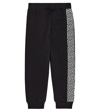 Versace Printed Cotton Fleece Sweatpants In Blue