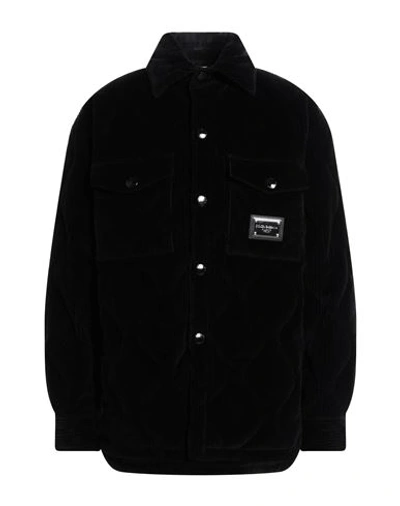 Dolce & Gabbana Man Jacket Black Size 50 Cotton, Wool, Elastane