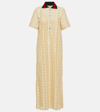 GUCCI EMBROIDERED COTTON-BLEND MAXI DRESS