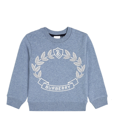Burberry Kids' Printed Cotton Sweatshirt In Blue