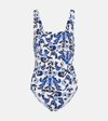 Emilia Wickstead Ana Printed Swimsuit In White