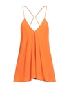 Ottod'ame Woman Top Orange Size 4 Acetate, Silk
