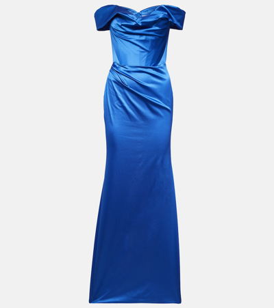 Vivienne Westwood Draped Satin Gown In Blue