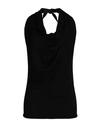 Alpha Studio Woman Top Black Size 6 Viscose, Polyester, Polyamide In Black