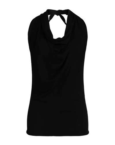 Alpha Studio Woman Top Black Size 12 Viscose, Polyester, Polyamide