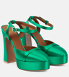 Shop Malone Souliers Mora Satin Platform Pumps In Black