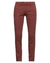 B Settecento Man Pants Rust Size 33 Cotton, Elastane In Red