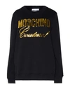 Moschino Woman Sweatshirt Black Size 10 Cotton In Black