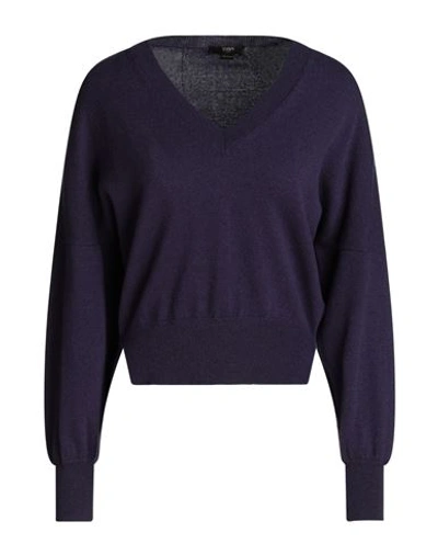 Seventy Sergio Tegon Woman Sweater Dark Purple Size S Wool, Cashmere