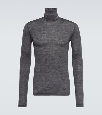 Jil Sander Logo Turtleneck Sweater In Grey