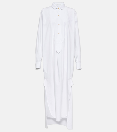 The Row Cosette Cotton Maxi Dress In White