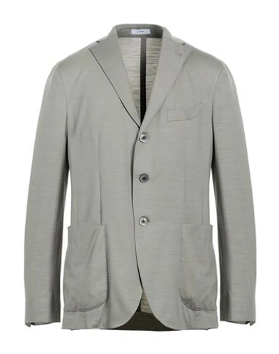 Boglioli Man Suit Jacket Sage Green Size 40 Cashmere, Silk