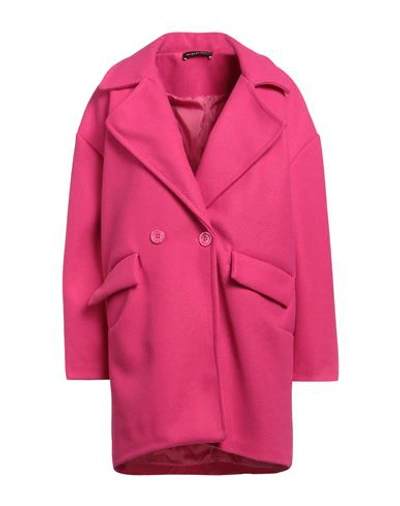 Vanessa Scott Woman Coat Fuchsia Size Onesize Polyester, Viscose, Elastane In Pink