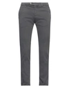 B Settecento Man Pants Lead Size 31 Cotton, Elastane In Grey