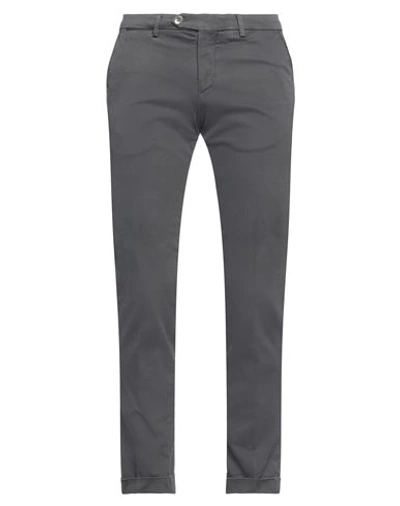 B Settecento Man Pants Lead Size 31 Cotton, Elastane In Grey