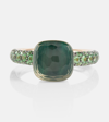 POMELLATO NUDO 18KT ROSE AND WHITE GOLD RING WITH MALACHITE, PRASIOLITE, AND TSAVORITE