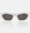 Bottega Veneta Hexagonal Angle Cat-eye Sunglasses In White