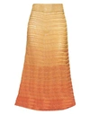 Joao Maraschin Woman Midi Skirt Orange Size M Cotton, Recycled Nylon In Orange