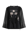 8pm Woman T-shirt Black Size S Cotton, Polyester, Polyamide, Elastane In Black