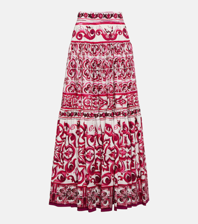 Dolce & Gabbana Maiolica-print Maxi Skirt In White