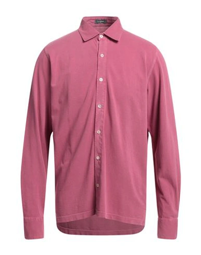 Rossopuro Man Shirt Mauve Size 8 Cotton In Purple