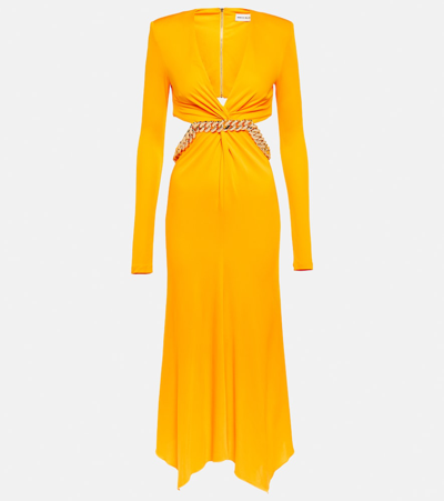 Rebecca Vallance Phoenix Cutout Jersey Midi Dress In Yellow